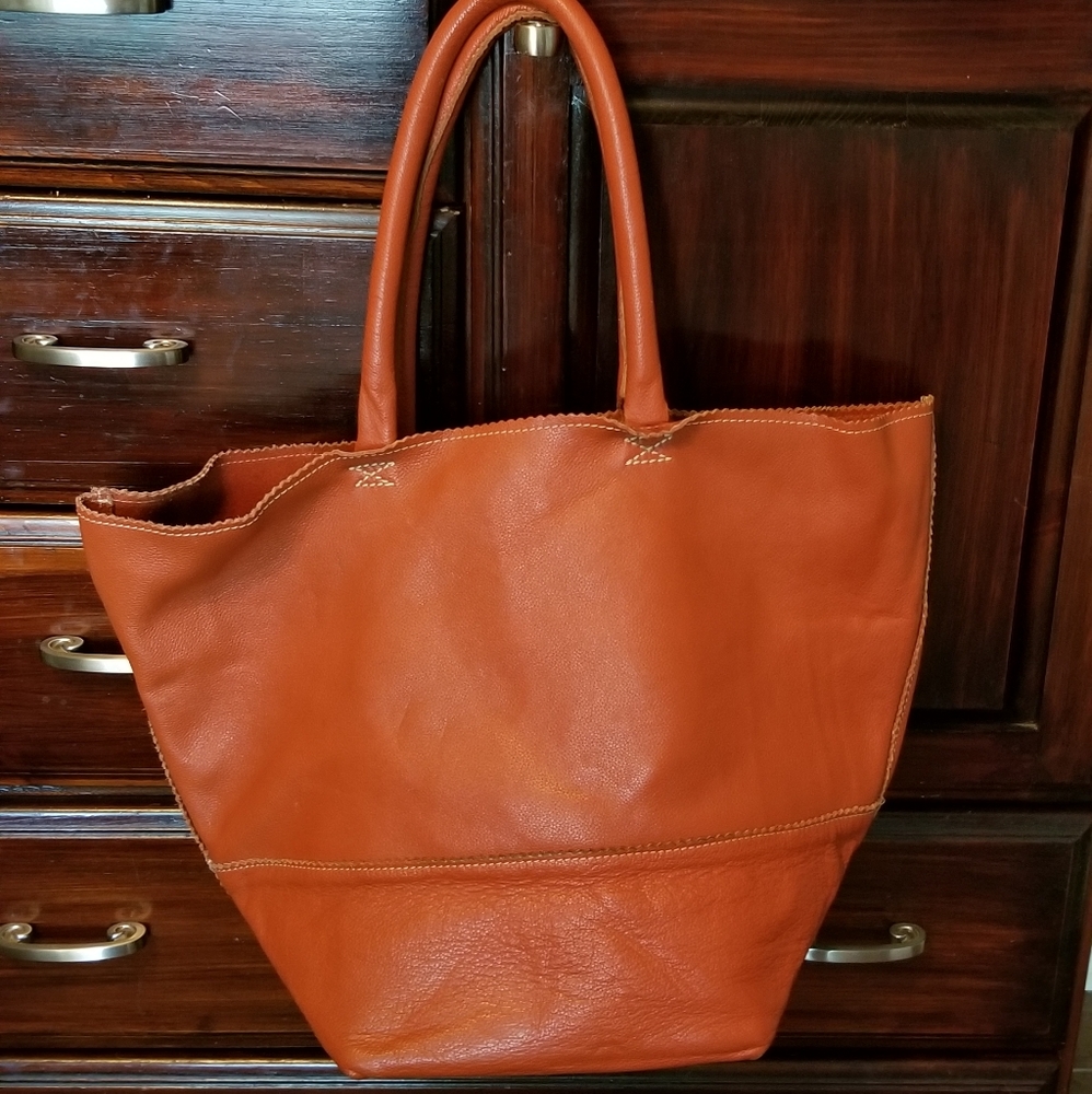 Orange extra large bag purse crate & barrel
